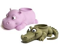 Animal Egg Cup Holder - Novelty Easter Souvenir Gift Soft Boiled Egg Stand Shaped Kitchen Table Decor Family Breakfast Accessory Seasonal Decoration (Croc&Rosie)