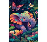 Animal Elephant Butterfly 1500 Piece Jigsaw Puzzle for Adults, Creativity, Challenging and Difficult Puzzle, Brain Teaser Puzzles for Adults 1500 Pieces for The Whole for Women, Men