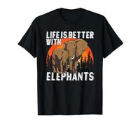 Animal Elephant Life is better with Elephants T-Shirt
