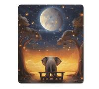 Animal Elephant Owl Tree Moon Rubber Mouse Pad