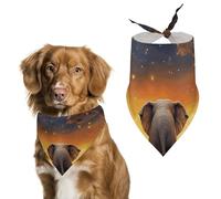 Animal Elephant Owl Tree Moon Star Dog Bandanas for Feeding Grooming, Triangle Pet Bibs for Cats & Dogs Washable Fashion Pets Scarf for Party Travel 27.6 X 11.8 Inch