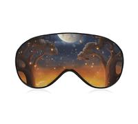 Animal Elephant Owl Tree Moon Star Eye Mask for Women & Men, Breathable & Adjustable Eye Cover, Ultra Soft Sleep Mask, Lightweight Travel Blindfold for Airplane, Nap, Night Sleeping