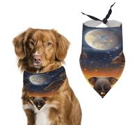 Animal Elephant Owl Tree Moon Star Pet Scarf Adjustable Pet Accessories Triangular Scarf Washable Floral Print Puppy Bib Bandana Stylish Comfortable Cat Scarves for Holiday Scarfs