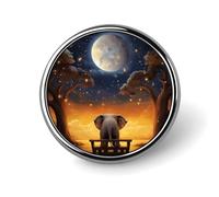 Animal Elephant Owl Tree Moon Star Round Badge for Men Women, Durable & Stylish Lapel Pins, Lightweight Metal Badges for Shirts, Jackets, Hats