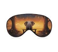 Animal Elephant Owl Tree Moon Star Sleep Mask for Women Men, Soft Eye Mask with Adjustable Strap for Sleeping, Light Blocking Travel Blindfold for Nap Comfortable Eye Cover for Home Office