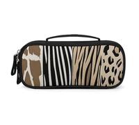 Animal Embossed Printed Zebra StripePremium PU Leather Handbag, DIY Custom Printed Tote Bag, Portable Top Handle Bag with Inner Compartment, Wear Resistant Easy Clean Multi-purpose Storage Pouch for D
