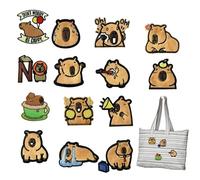 Animal Embroidered Patches Iron on | Capybara Shape Sew on Patches for Hats,Cute Embroidered Appliques for Teachers Teens Parents Cloth Toys Fashion Designers Home Textiles Hats