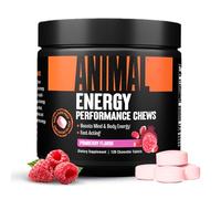 ANIMAL Energy Chews Pomberry - Quick Energy with Caffeine, tyrosine, and Taurine for Focus During Training - Pre-Workout Booster with sea Salt for Better Pump - 120 chewable Tablets