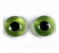 Animal Eyes Round Plastic Sew On Buttons 11mm Wide Pack of 2 - for Decoration Only Not for Toy Use (Green)