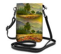 Animal Face Crossbody Cell Phone Purse Vintage Wolf Tiger Abstract Aztec Carnivore Predator Wild BlackWallet Handbag