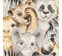 Animal Faces Wallpaper Kids Bedroom Colourful Paste The Wall