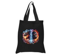Animal Fairy Monster Movie King Kong Black Cotton Tote Bag | Heavyweight 8 oz Durable & Reusable Shopping Bag | 36 cm x 40 cm | For gift, Present, Student, Teacher, Bride, Souvenir, eco-friendly