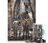 Animal Family 1000 Piece Jigsaw Puzzles Mind Challenge Toy High Precision Die Cut Amusing Challenge for Waiting Time (38x52cm)