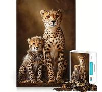 Animal Family Jigsaw Puzzle 1000 Pieces Focus Building Toy Firm Fit Secure Assembly Holiday Indoor Entertainment Toy (38x26cm)