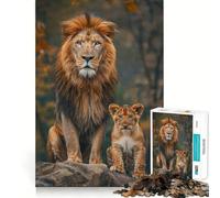 Animal Family Jigsaw Puzzles 1000 Mental Focus Game Precision Cut Smooth Edges Meaningful Connection Building Game (50x75cm)
