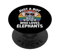 Animal Fan Just A Boy Who Loves Elephants PopSockets Adhesive PopGrip