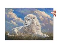 Animal Fantasy Aesthetic Majestic White Lion Poster Canvas Wall Art Posters & Prints Paintings Wall Decor for Bedroom Living Room Decor for Mens Women Framed Unframed 12x18inch(30x45cm)