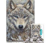 Animal Fantasy Wolf 1000 Piece Jigsaw Puzzles for Teenagers,Stress Reliever Staycation Kill Time with Matching Poster And Trivia Sheet 38x26cm