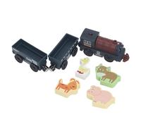 Animal Farm Train Set Magnetic Educational Learning Toy Fine Motor Skills Development Playset for Kids Toddlers Preschool ABS Material 3 Trains 5 Animals (Navy Blue)