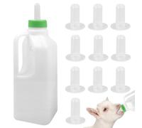 Animal Feeding Bottle with 10 Nipples: PRITOK 850ml Lamb Nursing Bottle, Goat Nipple and Bottles Set, Livestock Milk Bottl e, Calf Milk Feeder Bottl e, Lam b Feeding Bottl e Kit for Sheep Piglets