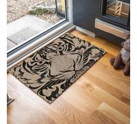 Animal Felt Prints Door Mat 90 x 150 cm - Machine Washable Mat Super Soft Non Slip Doormat Indoor Outdoor Tiger Face Absorbent Floor Mats Heavy Duty Entrance Rug, Dark Brown