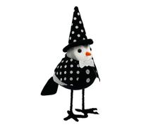 Animal Figurines Halloween Horror Statue - Flocking Cloth Crows Artificial Feathered | Suitable Ornament Spooky Black featherr Crow | Bird Tiered Tray Decoration for Dining Table
