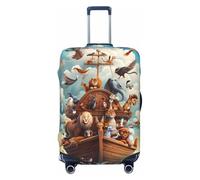 Animal Filled Noahs Ark Travel Luggage Covers - Elasticity Suitcase Covers Protector for Luggage 18-32 Inch