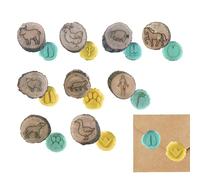 Animal Fingerprint Stamps, Tampons of Animals Traces for Children, Mini Animal Leg Stamps, Crafts, Wood, Art Stamps, Creative Stamp for Wire, Perfect for Improving the