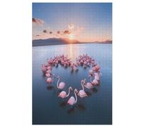 Animal Flamingo Jigsaw Puzzles for Kids 1000 Pieces 3d Wooden Puzzle Decompression Game for Adults Women Girl Educational Game Toys （78×53cm）