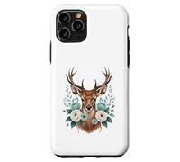 Animal Flower Portrait Deer with Floral Elements Case for iPhone 11 Pro