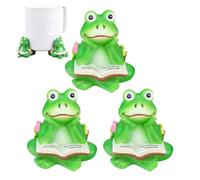 Animal Flower Pot Feet, Frog Shaped Plant Pot Supports as Decorative Holder, Set of 3 Decorative Flower Pot Coasters for Garden, Patio, Resin Animal Figure Decoration