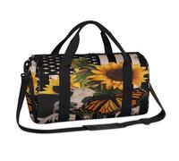 Animal Flower Vintage American Flag Sports Duffel Bags Weekend Overnight Bag Casual Tote Holdall Travel Gym Luggage Duffel Bag for Kids Girls Boys Women Men