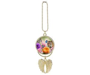 Animal Flowers Car Pendant，Cute and Cool Creative New Car Accessories，Nostalgic Retro Auto Rear View Hanging Decoration，for Both Men and Women