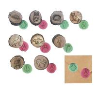 Animal Foot Print Stamp - Handcrafted Wooden Texture Small Shape, Detailed Paw Pattern Maker, Early Education Creativity Enhancement Set, Wildlife Farm Forest Theme Printing Tool | for Kids Crafting