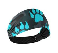 Animal Footprint Bear Fluorescence Blue Black Non-Slip? workout headbands Stretchy sweat for hiking make up Gym basketball vendas para el pelo mujer