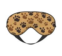 Animal Footprints Double-Sided Silk Sleep Mask, Adjustable Light Blocking Eye Mask for Travel, Men & Women, Soft Comfortable Blindfold 20x10cm