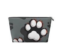 Animal Footprints Print Makeup Bag, Small Travel Cosmetic Bag Toiletry Bag Portable Makeup Pouch with Silver Zipper for Women Girls