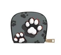 Animal Footprints Printed Card Holder Wallet, Women's PU Leather Card Case Wallet & Pocket Wallet