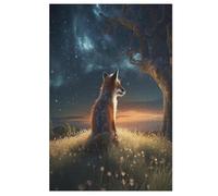 Animal Fox 1000 Piece Wooden Jigsaw Puzzle- Brain Teaser Game for Adults & Children Educational Activities Jigsaws Puzzles （78×53cm）