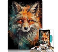 Animal Fox Art 1000 Piece Jigsaw Puzzles for Adults Gifts,Decompressing Intellectual Educational Toy Birthday Present,Gifts,Wall Art 50x75cm