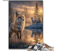 Animal Fox Art Adult Puzzles 1000 Pieces, Toys Educational Games Stress Relieving Secret Santa Gifts for And Age 14 (26x38cm)