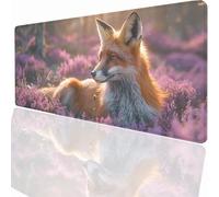 Animal Fox Mouse Mat 39.4x19.7inch Large Gaming Mouse Pad Desk Mat Stitched Edges, Non Slip Rubber Base, Waterproof Surface, Computer Accessories for Home Office Decor Gift LMDT14189