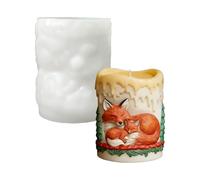 Animal Fox Pillar Candle Mold, for Candles Making Resin Casting Aromatherapy Candles Wax Polymer Clay Home Decoration (White*1)