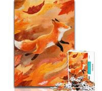Animal Fox Puzzles for Teenagers Teens 1000pc Puzzle,Fun Games Every Piece Is Unique - Challenging Family Fun Game (38x26cm)