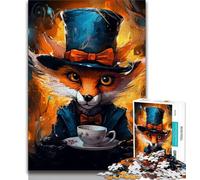 Animal Foxes 1000 Piece Jigsaw Puzzles for Teenagers Gifts,Stress Reliever Difficult Challenge Enhance Love between Couples 50x75cm