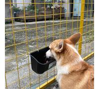 Animal Friendly Hanging Fence Feeder Holds Up to 4 5 Quarts with Secure Clips, Ideal for Goats and Ducks (2 Pack) (Black)