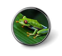 Animal Frog Green Leaf Leaves Lapel Pin for Men Panda Star Fashion Brooch Pin -Cute Enamel Badges, Aluminum Alloy Metal Pinback for Hats, Shirts, Bags, Jackets & Accessories (1 Inch Round Button Pins)