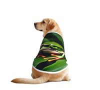 Animal Frog Green Leaf Leaves Print Dog Shirts for Pet, Soft Breathable Vest Lightweight Stretchy Pet T-Shirt for Medium Dog