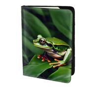 Animal Frog Green Leaf Leaves print Passport Cover, Passport Holder Cover Wallet Passport Wallet Case for Cards and Documents