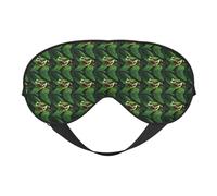 Animal Frog Green Leaf Leaves Print Soft Eye Mask Lightweight Sleep Aid Breathable Blackout Travel Nap Yoga Meditation